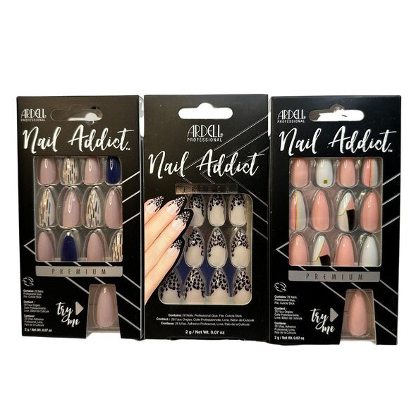 Ardell Professional Nail Addict Premium & French Press-On Nails 3 Pack‎ NEW BOX - Picture 1 of 8